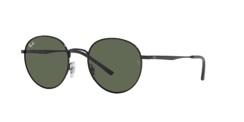 Ray-Ban Unisex RB3681 Round Sunglasses, Black/Dark Green, 50 mm | Amazon (US)