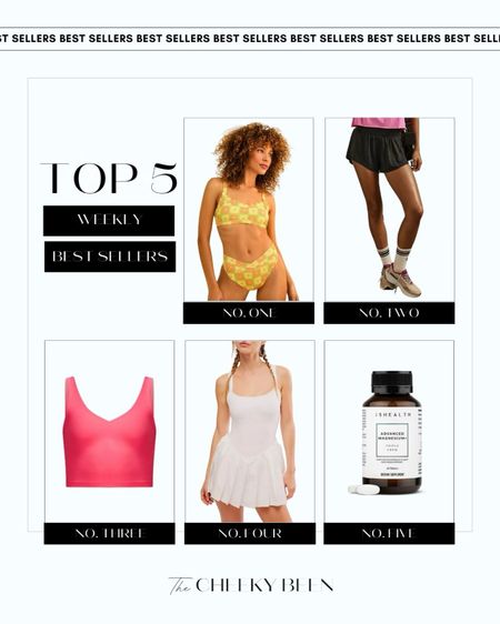 Top 5 weekly best sellers! You guys are loving this retro high waisted bikini, perfect for summer. My favorite running shorts are under $50. Pair them with this Lululemon Align tank to complete the look. I'm going to be wearing this Free People skort dress on repeat this summer. Don't miss my favorite Magnesium supplement from JS Health. 

#LTKStyleTip #LTKBeauty #LTKSeasonal