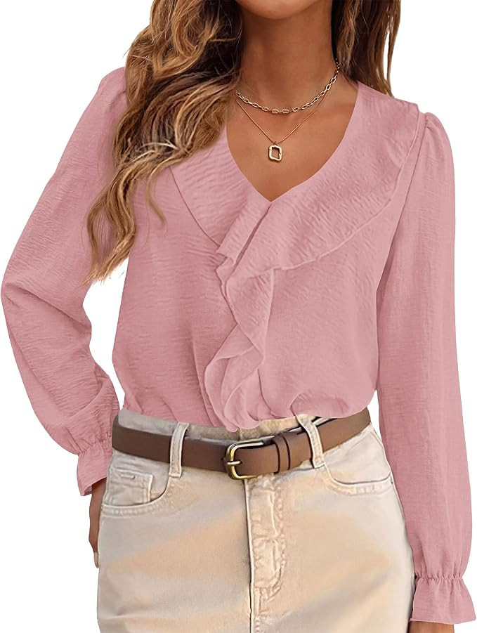 PRETTYGARDEN Women Early Fall Fashion Dressy Casual Blouses | Amazon (US)