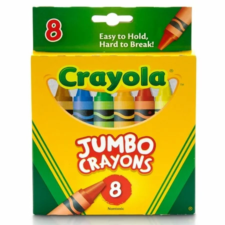 Jumbo Crayola Crayons, Jumbo Size, 0.56" x 5", 8 Assorted Colors, 8/Box | Walmart (US)
