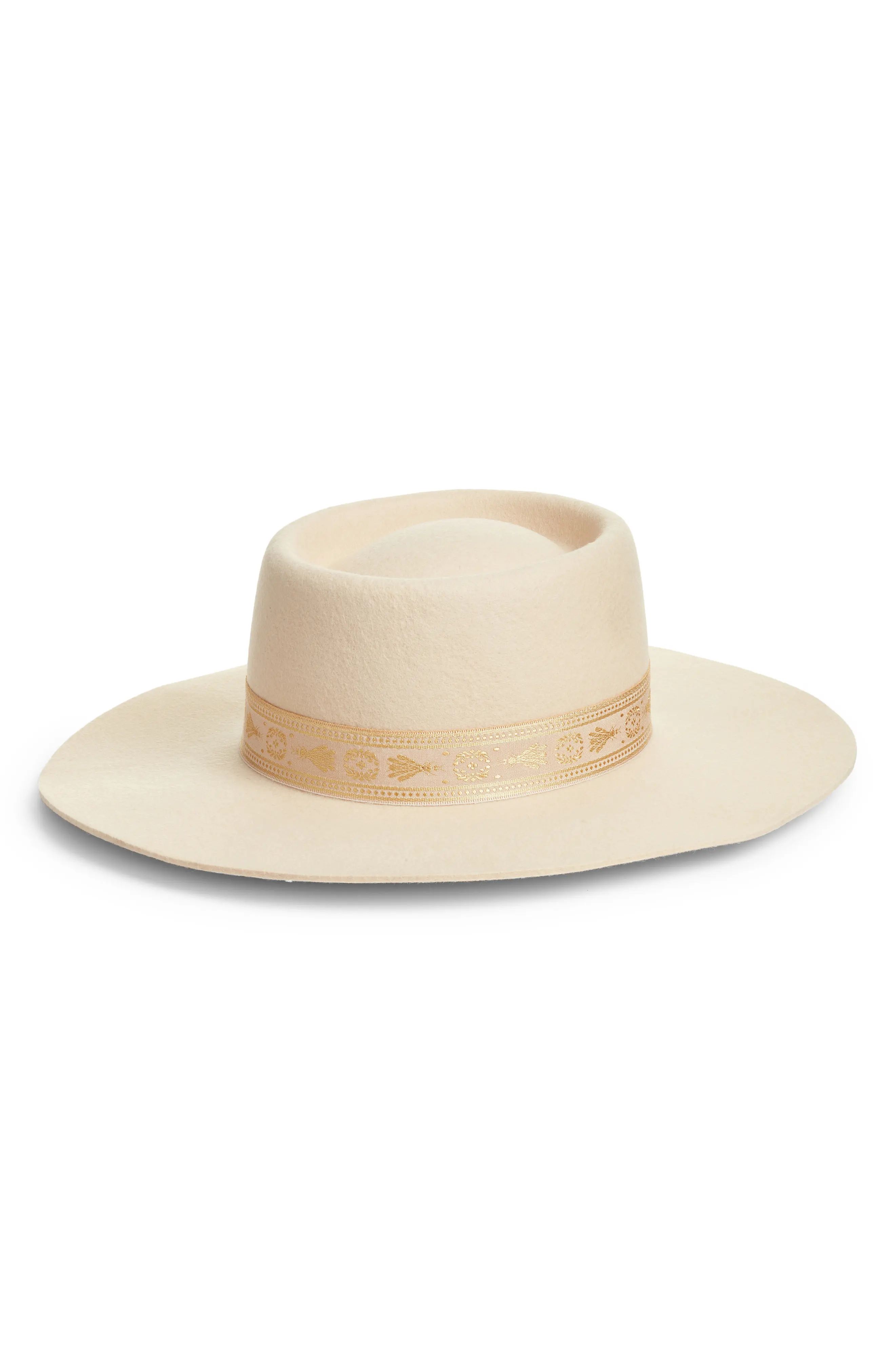 Lack of Color Juno Wool Boater Hat, Size Medium in Cream at Nordstrom | Nordstrom