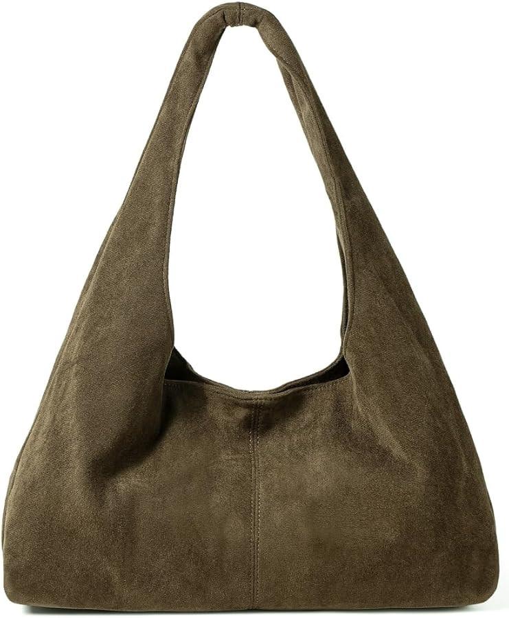 Slouchy Hobo Bags for Women Soft Foldable Shoulder Bag Crossbody Purse Suede Tote Bag Top-handle ... | Amazon (US)