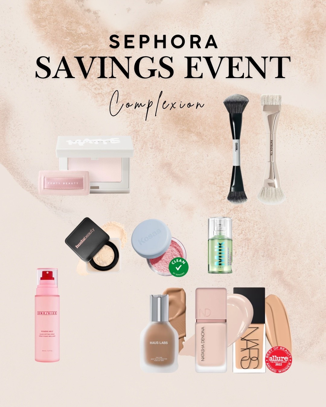 Sephora Sale picks for complexion! These are my go to products for a perfect base! What are some of your favs? 

Fenty, blueing powder, hide beauty, cupcake, one size setting spray, make up my Mario, Patrick ta, milk make up, kosas, Natasha denona, hy glam, haus labs, nars, primer, foundation, setting spray 

#LTKSaleAlert #LTKBeauty #LTKGiftGuide