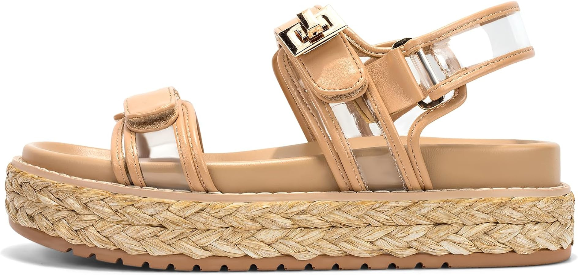 Women's Raffia Sandals Platform Open Toe Espadrille Sandals | Amazon (US)
