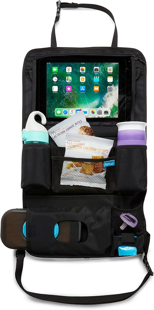 Amazon.com: Munchkin® Brica® Car Backseat Organizer™ with Tablet Holder and Wipes Case, Black... | Amazon (US)