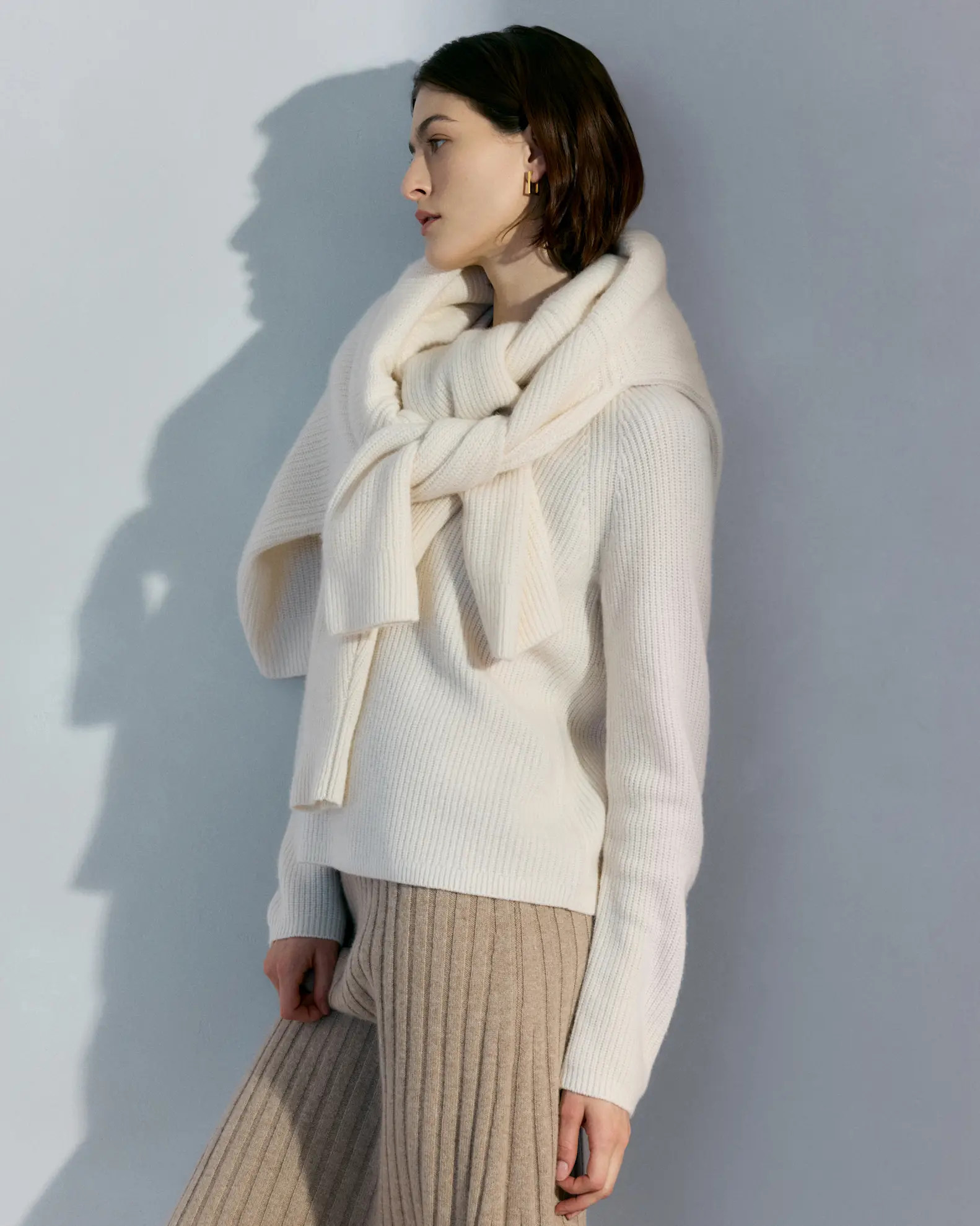 Women's 100% Organic Cotton Fisherman Crew Sweater in Ivory | Quince