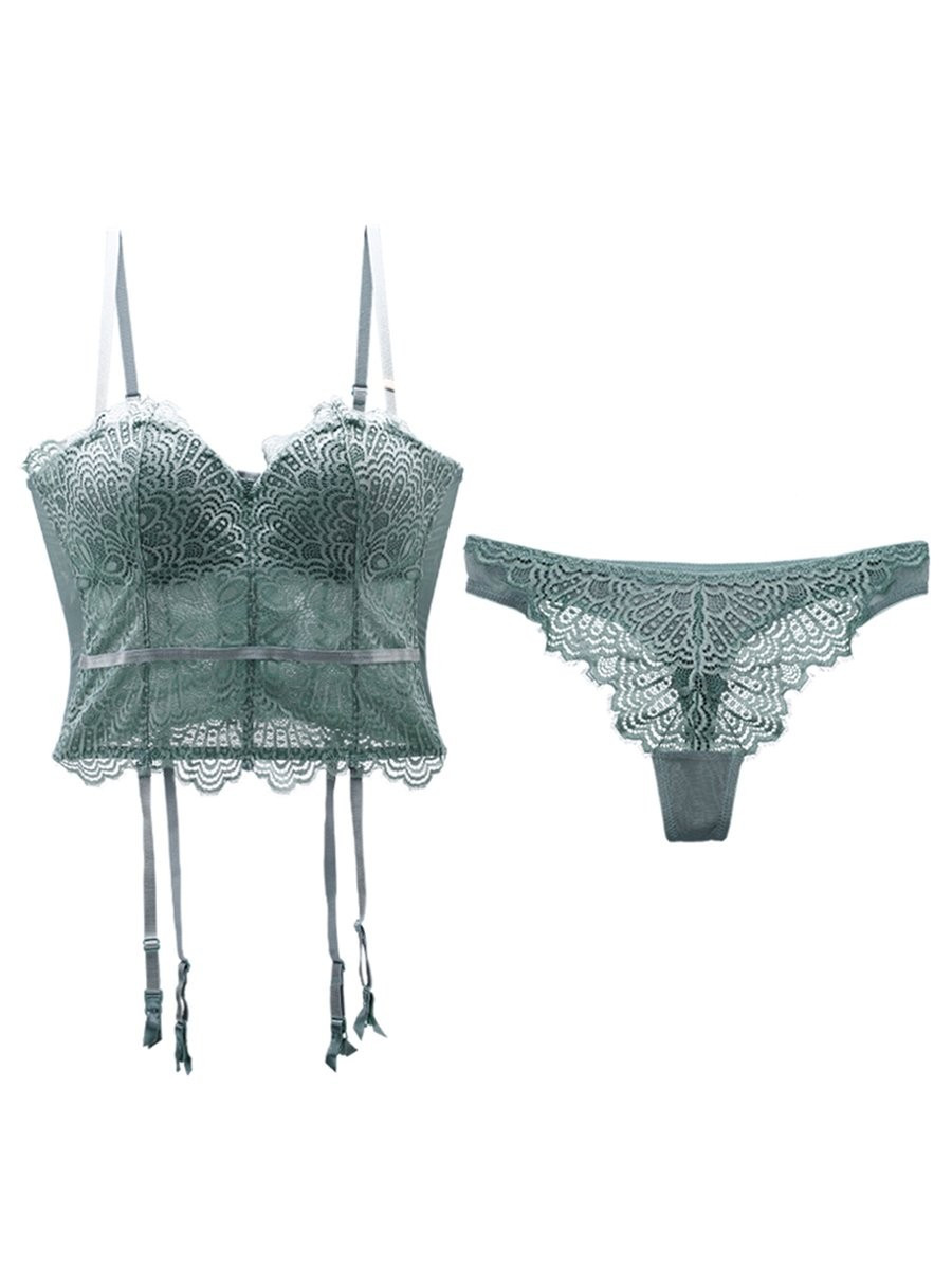 Alexis Lined Lace Corset with Suspender Belt (2 colors) | Kyria Lingerie