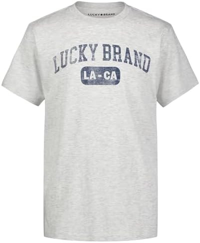 Lucky Brand Boys' Short Sleeve Graphic Crew Neck T-Shirt, Soft, Comfortable, Relaxed Fit | Amazon (US)