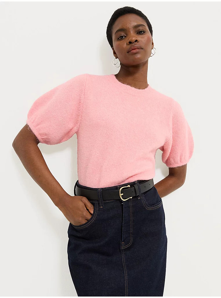 Pink Soft Touch Short Sleeve Knitted Jumper | George at ASDA