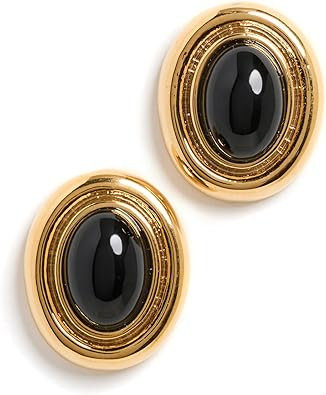 Prize Black & Gold Statement Earrings – Women’s Vintage-Inspired Gold-Plated Brass Earrings w... | Amazon (US)