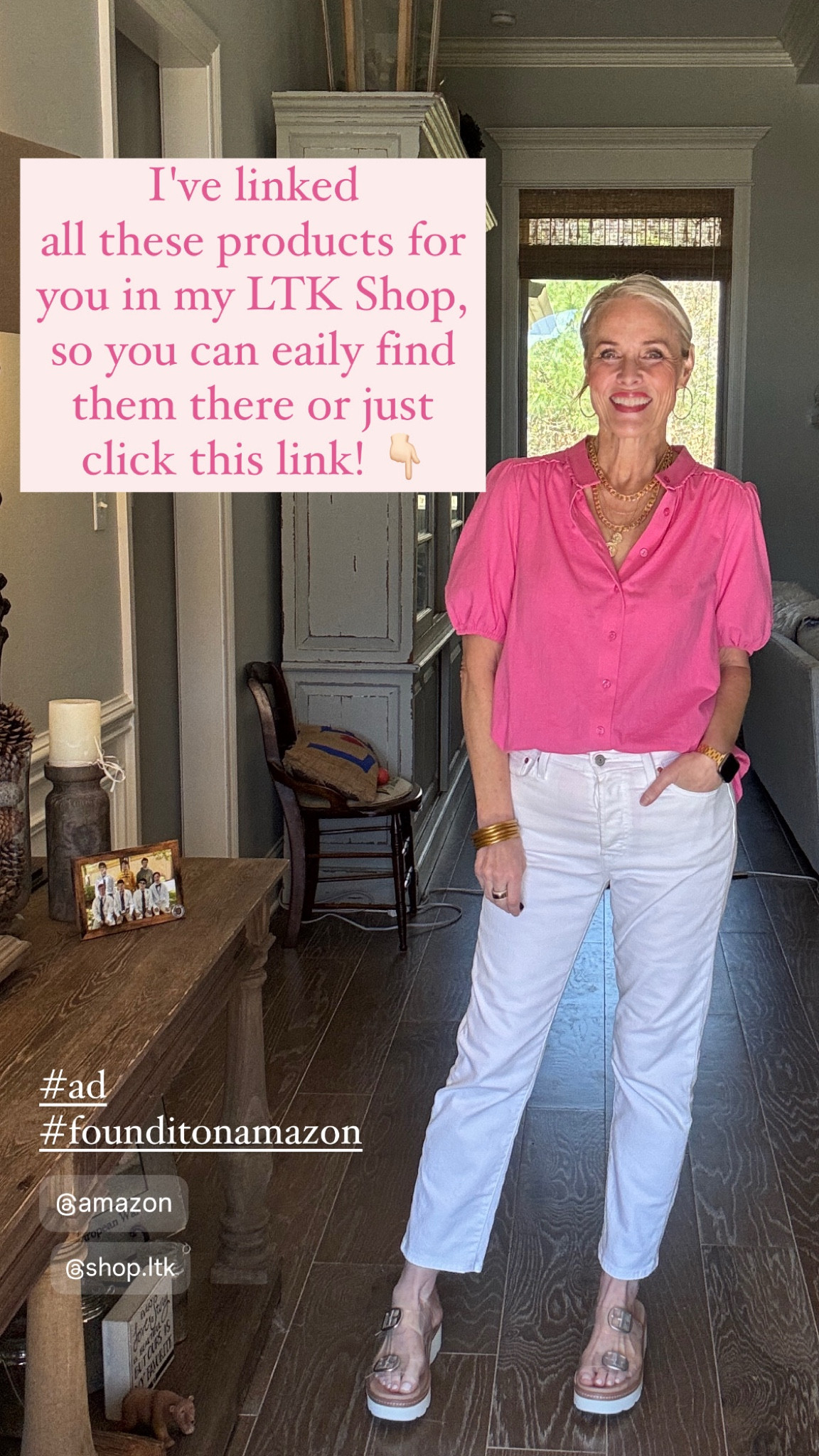 Another round of Lauren’s Amazon Favorites, but this time we’re talking spring transition pieces. This outfit is a good one—simple, stylish, and full of my go-to staples.

This top was so good last year in white that I had to grab another color. The quality is amazing and gives boutique vibes for a fraction of the price. Paired with my favorite white Levi’s wedgie jeans, my go-to clear platform sandals, and my all-time favorite Amazon necklace (available in gold, silver, and rose gold). Of course, I’m also wearing my everyday Amazon earrings and bracelets.

You can shop everything from this look through my LTK page.

@amazon
@shop.LTK

#ad
#founditonamazon 
#liketkit 
#LTKxAmazon 
#amazonfashion 
#SpringStyle 
#Over50Style
#MidlifeStyle
#laurenoggsgee 
#getyourcolonoscopy


#LTKWatchNow #LTKOver40 #LTKStyleTip