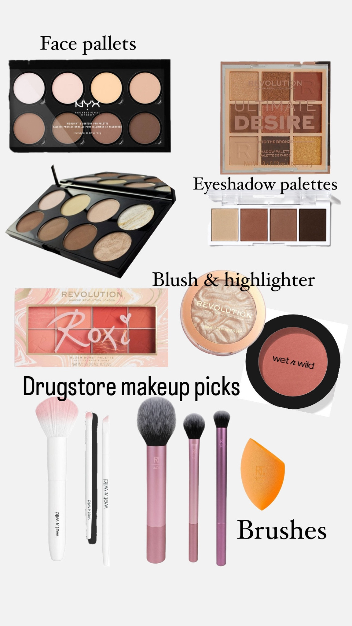 My favorite drugstore palettes, brushes, blush and highlighter 

#LTKsalealert #LTKstyletip #LTKbeauty