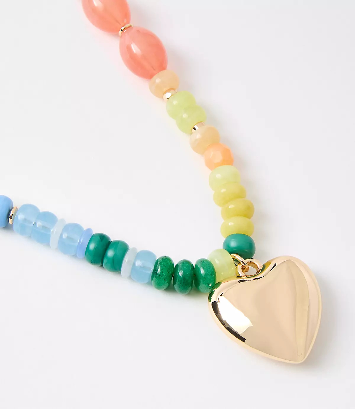 Rainbow Heart Statement Necklace | LOFT