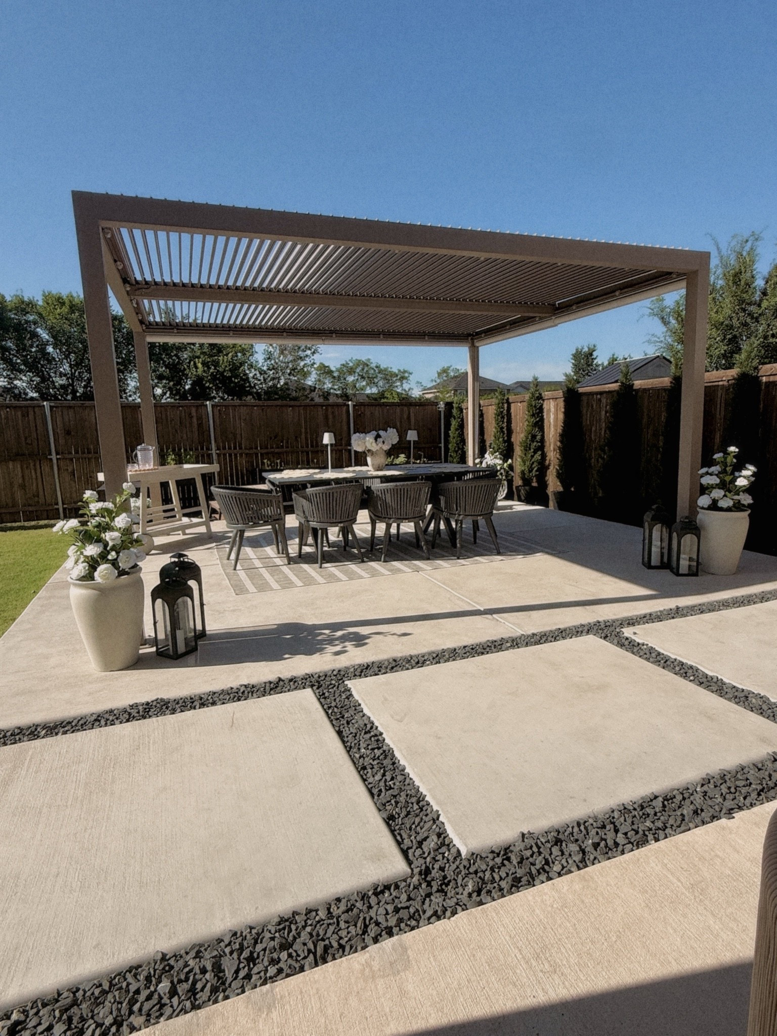 12x14 louvered pergola, patio decor, patio design