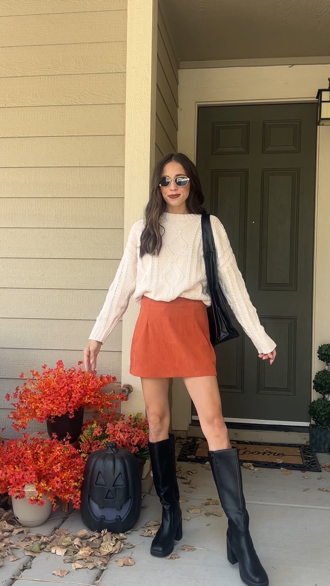 Thriving in the autumn/fall colors and corduroy 🍁 paired with the perfect chunky knit sweater! This outfit is perfect for any fall day! 

#LTKFallSale #LTKStyleTip #LTKFindsUnder50