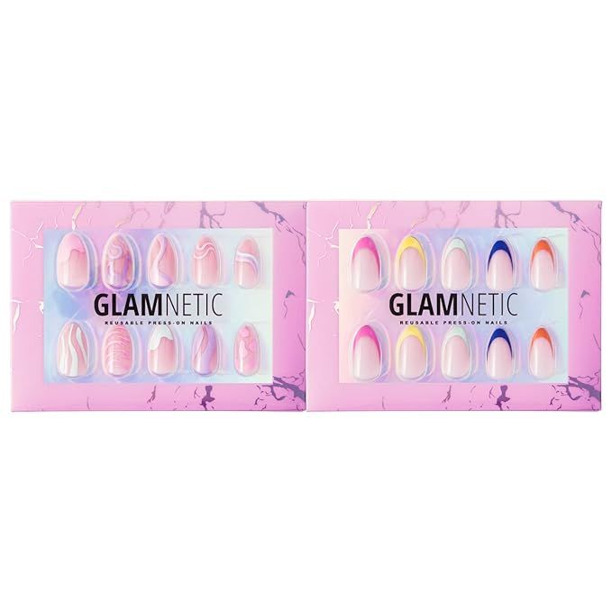 Glamnetic Press On Nails - Wild Card & Sprinkles | UV Finish Short Pointed Almond Shape, Reusable... | Amazon (US)
