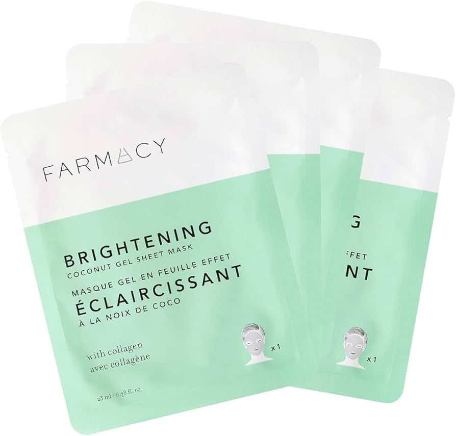 Farmacy Gel Sheet Masks - Hydrating + Brightening Collagen Face Mask Formulated with Coconut Wate... | Amazon (US)