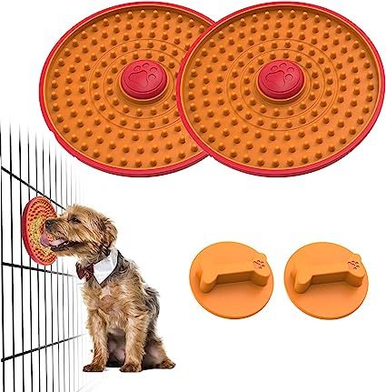 2Pcs Lick Plate for Crate, Dog Cage Training Tools for Secures to Crate Peanut Butter Lick Plate ... | Amazon (US)