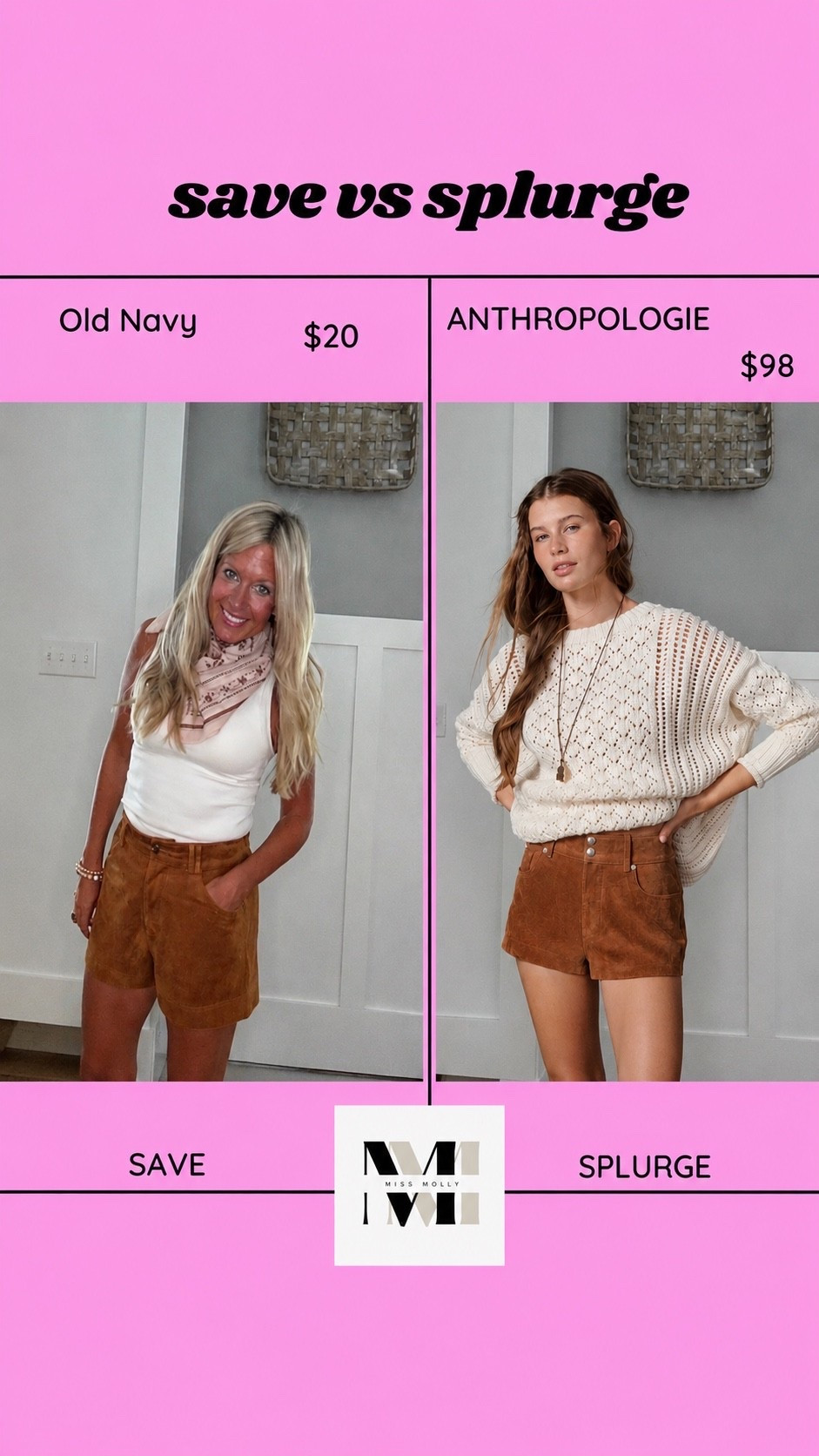 Splurge vs Save 
My Anthropologie inspired suede shorts are $20 today @OldNavy.   Find them in links.  #ad#countryconcertoutfit#summeroutfits

#LTKootd #LTKSaleAlert #LTKOver40