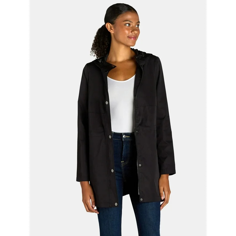 Time and Tru Women's and Women's Plus Lightweight Anorak Jacket with Hood, Sizes XS-3X - Walmart.... | Walmart (US)