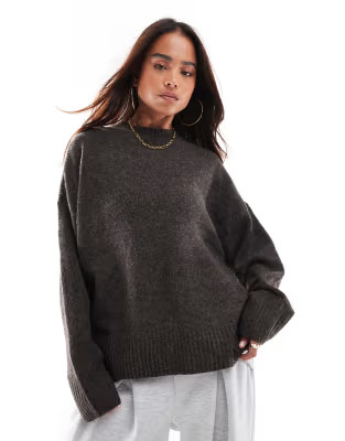 Vero Moda soft o-neck jumper in chocolate brown | ASOS (Global)