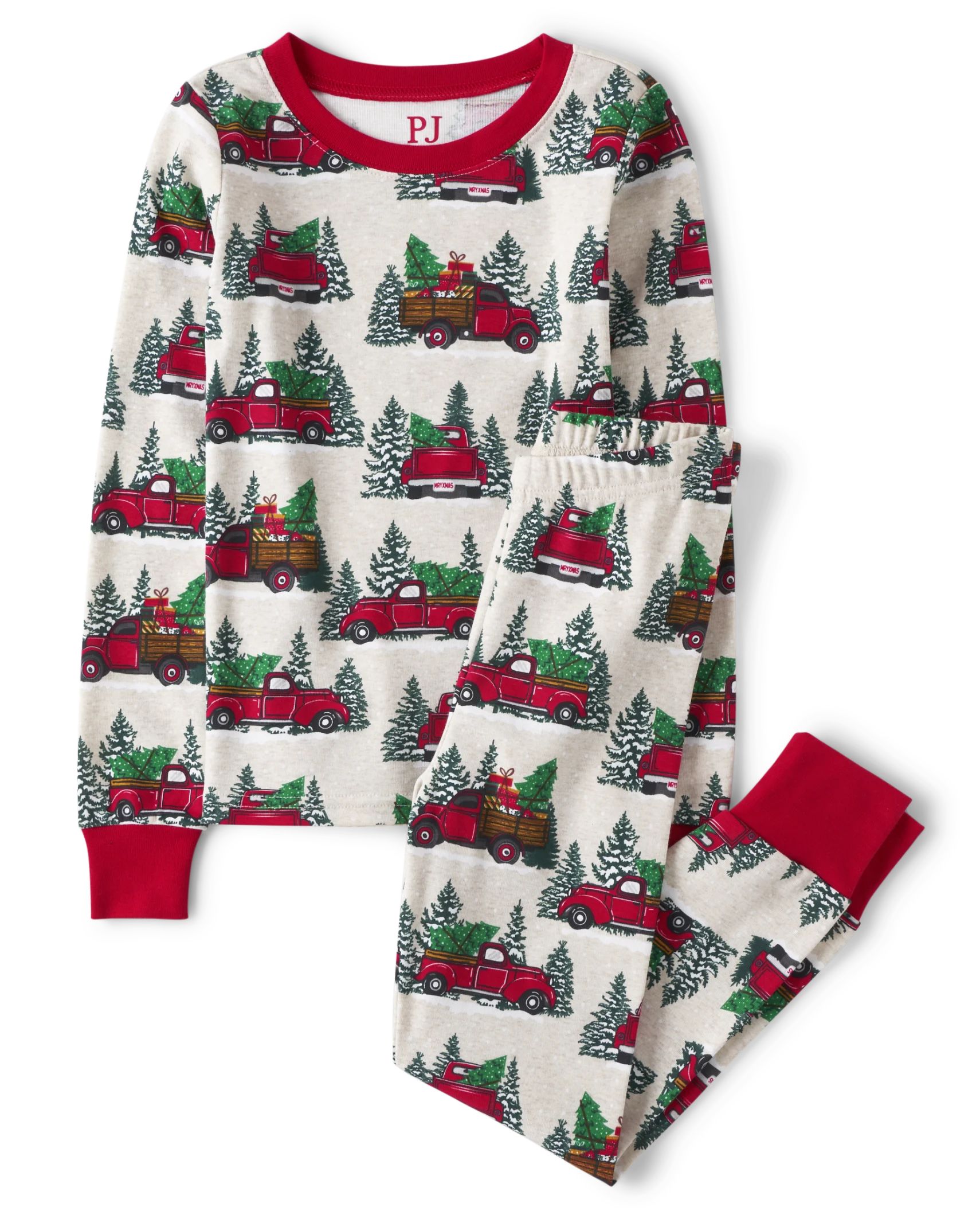 Unisex Kids Matching Family Truck Snug Fit Cotton Pajamas - h/t vanilla | PJ Place