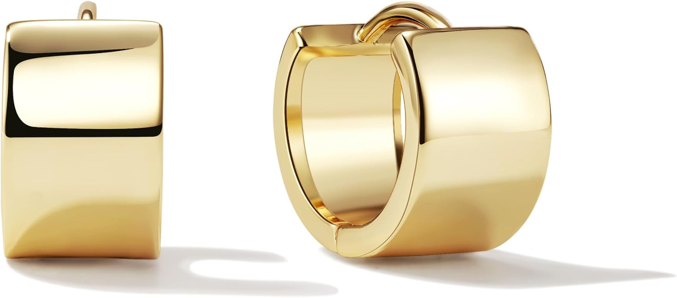 14K Gold Filled Hoop Earrings,925 Sterling Silver Huggie Earrings Hoops Earrings Trendy Chunky CZ... | Amazon (US)