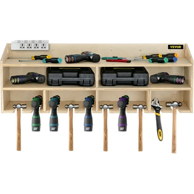 BENTISM Power Tool Organizer Drill Wall Tool Holder 10 Slots 2-shelf Wall Mounted - Walmart.com | Walmart (US)