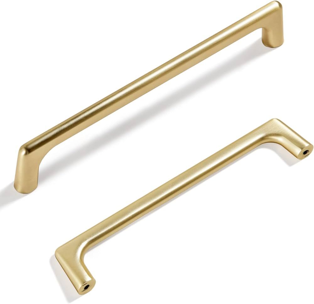 Goo-Ki Brushed Brass Zinc Alloy Cabinet Pull,Modern Minimalist Style Cabinet Handle for Drawer,Dr... | Amazon (US)