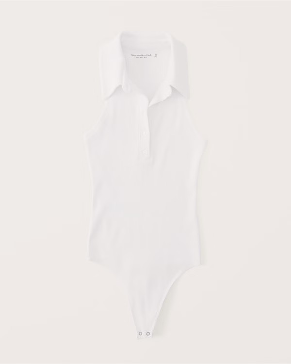 Ribbed Polo Bodysuit | Abercrombie & Fitch (US)