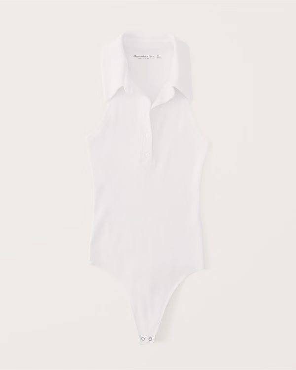 Ribbed Polo Bodysuit | Abercrombie & Fitch (US)