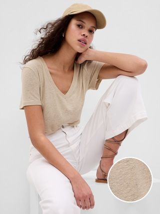 Linen-Blend T-Shirt | Gap (CA)
