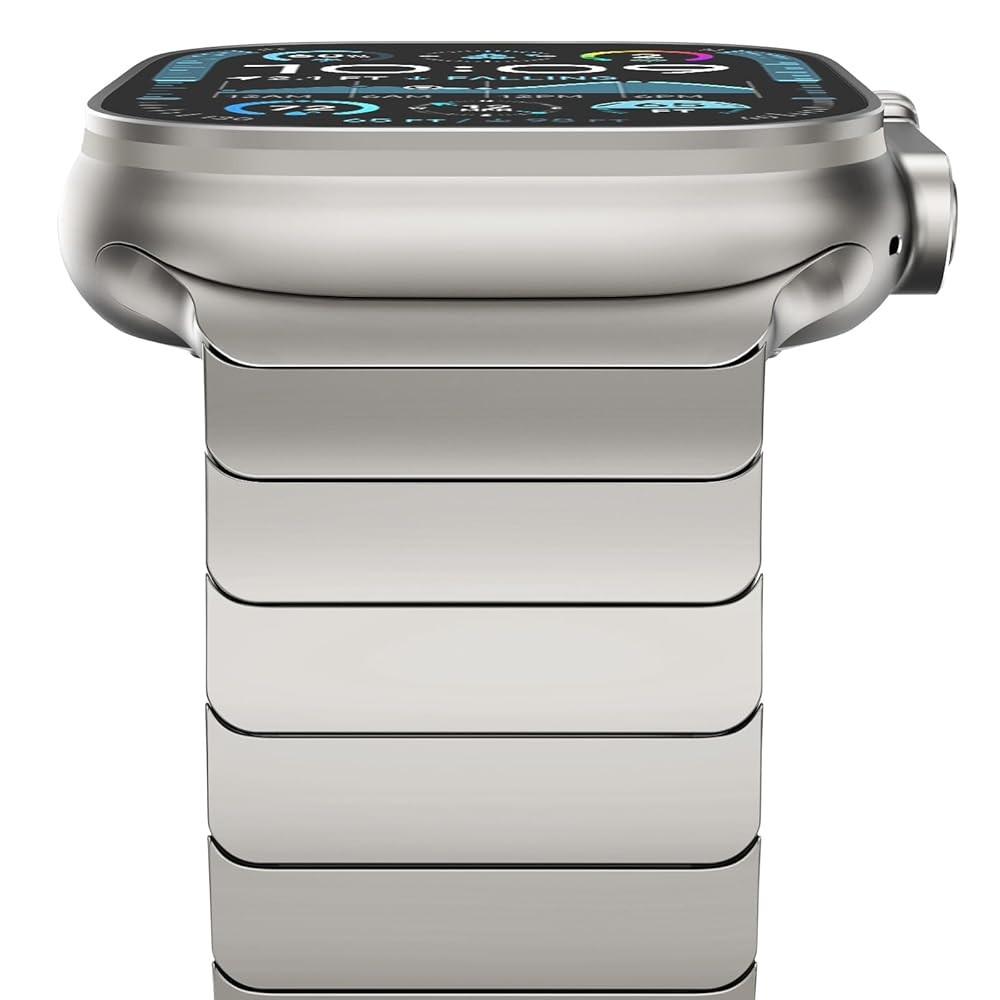 NewWays Titanium & Stainless Steel Link Bracelet for Apple Watch Band Ultra 3 2 1 Band 49mm Serie... | Amazon (US)