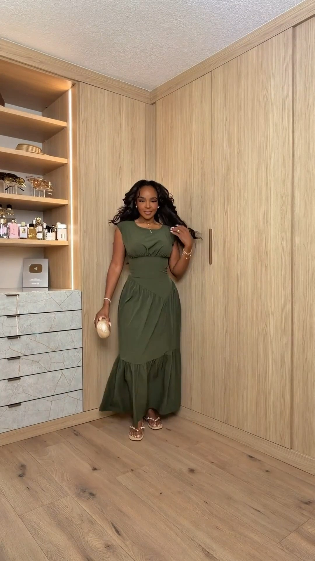 Olive green and gold accessories will always give that rich effortless vibe 🤎✨

This maxi dress is the perfect mix of comfortable and elevated. The flowy silhouette, open back detail, and earthy tone make it one of those easy throw-on looks that still feels polished and put together.

Perfect for vacation dinners, brunch dates, summer evenings, beach resorts, casual events, and elevated everyday outfits.

Olive green dress, maxi dress outfit, earthy tone fashion, vacation outfit women, effortless elegant style, resort wear fashion, feminine summer dress, neutral luxury aesthetic, classy casual outfit, elevated basics, flowy maxi dress, chic vacation style

Follow me on Instagram and YouTube @kirasfashionfinds

#LTKootd #LTKgrwm #LTKPetite