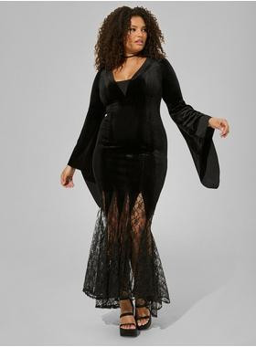 Halloween Costume Velvet Fluted Maven Dress | Torrid (US & Canada)