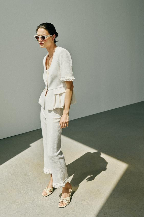 PEPLUM JACKET WITH SHORT RUFFLE SLEEVES | Zara UK