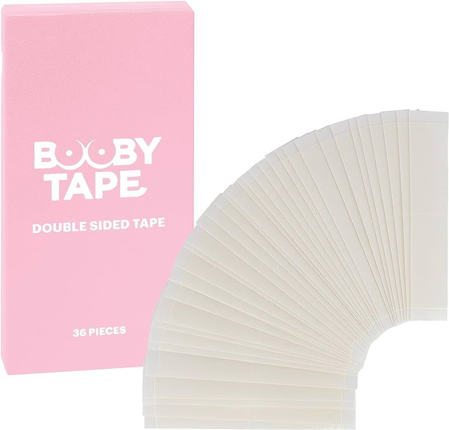 Booby Tape Double Sided Transparent Fashion Tape for Body & Clothing, Hypoallergenic Strips with ... | Amazon (US)