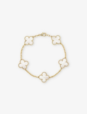 Vintage Alhambra gold and mother-of-pearl bracelet | Selfridges