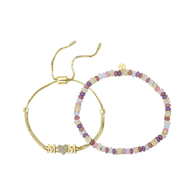 Believe by Brilliance Women's Multi Pink Beaded Stretch and 'Mom' Bolo Bracelet Set - Walmart.com | Walmart (US)