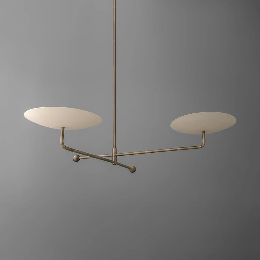 NauticalMart 2 Light Curved Pendant Mid Century Modern Raw Brass Sputnik Chandelier Light Fixture... | Amazon (US)