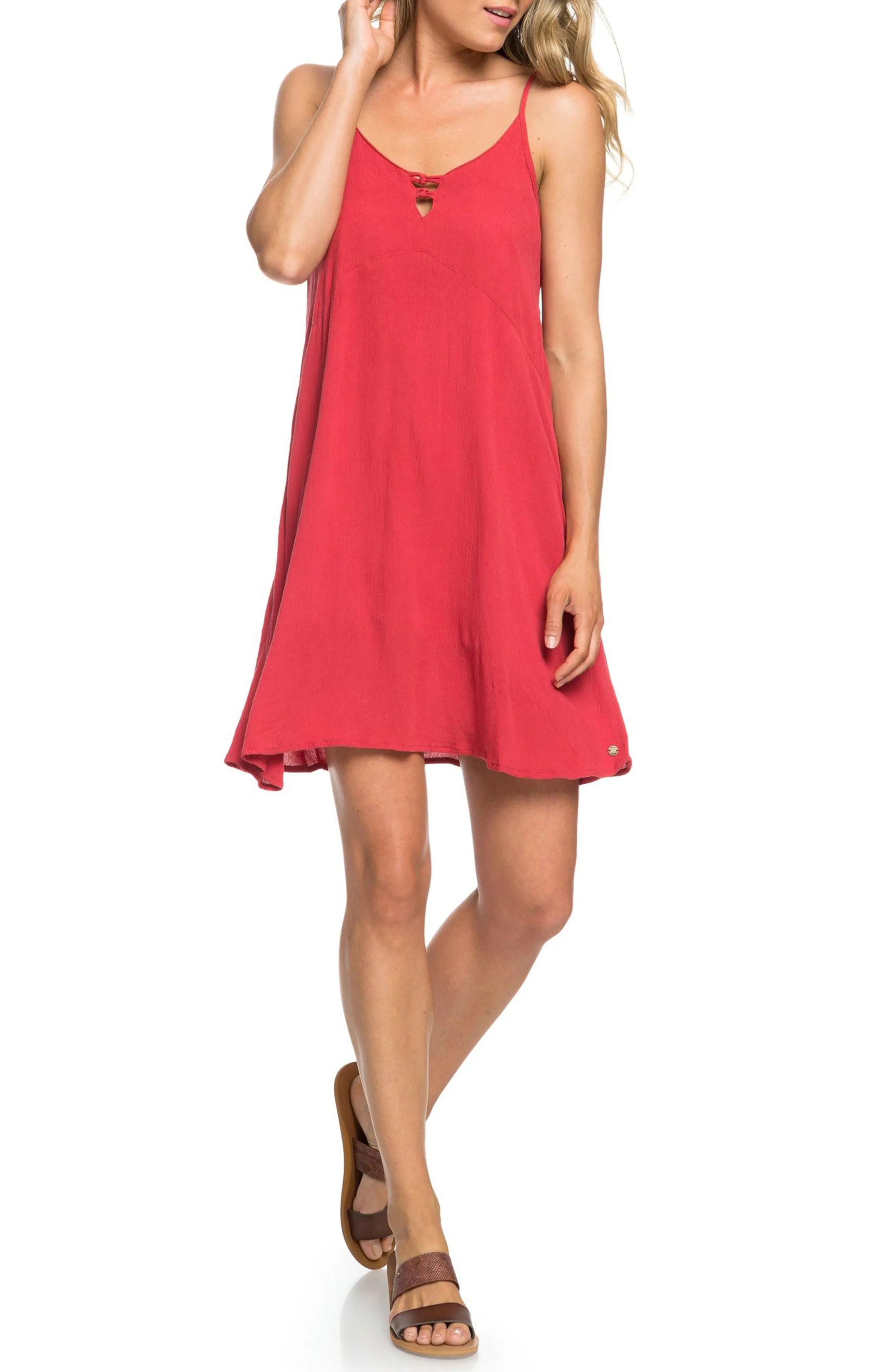 Women's Roxy Full Bloom Swing Dress, Size Large - Red | Nordstrom