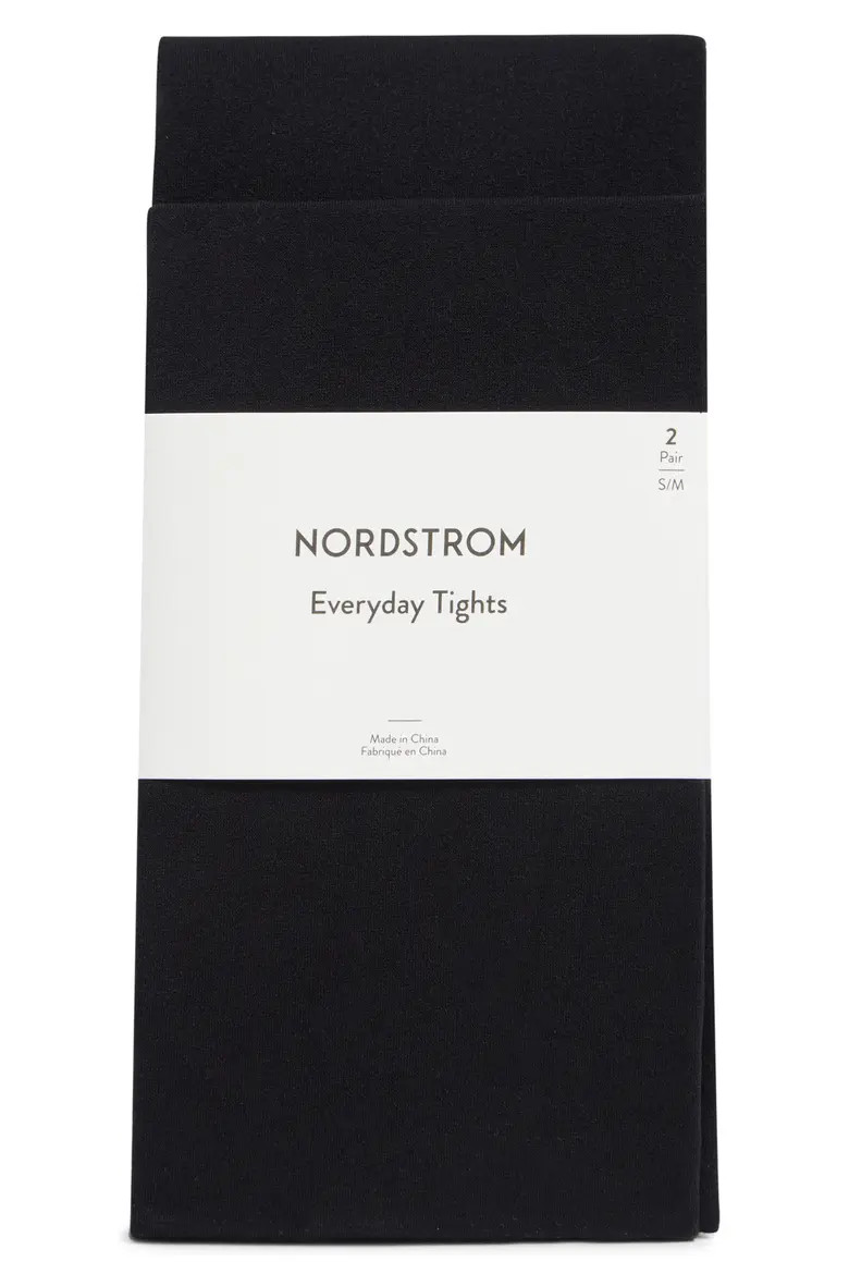 2-Pack Everyday Control Top Opaque Tights (Women) | Nordstrom | Nordstrom