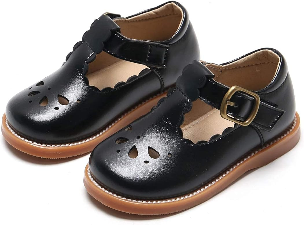 ESTINE Toddler Girls Kids T-Strap Dress School Uniform Oxford | Amazon (US)