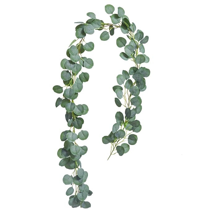 PARTY JOY Artificial Vines Faux Silk Eucalyptus Garland Greenery Wedding Backdrop Arch Wall Decor | Amazon (US)