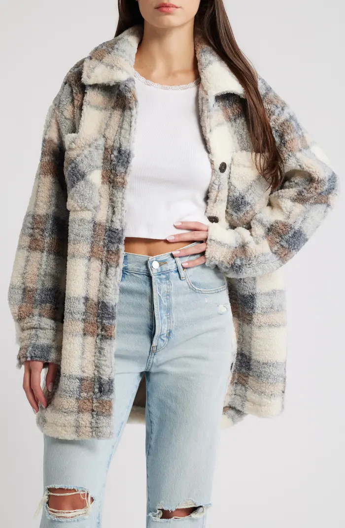 Thread & Supply Plaid Fleece Shirt Jacket | Nordstrom | Nordstrom