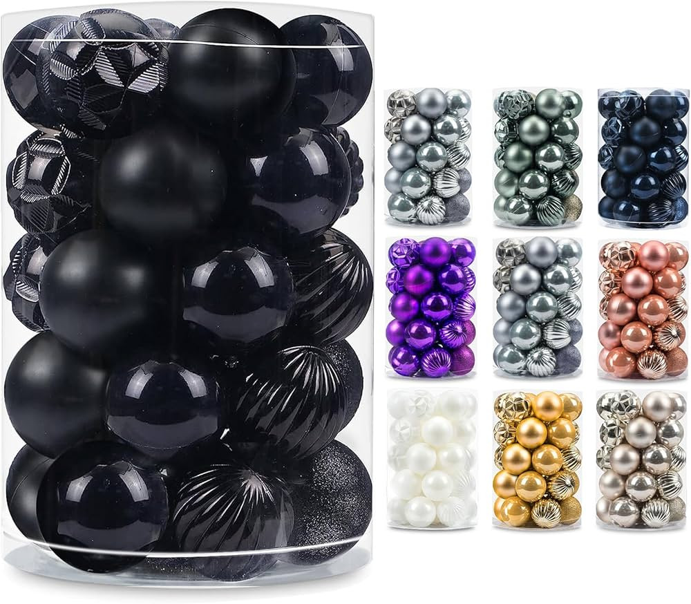 AMS 34ct Christmas Ball Mini Ornaments Party Decorations Shatterproof Festival Pendant Hangings f... | Amazon (US)