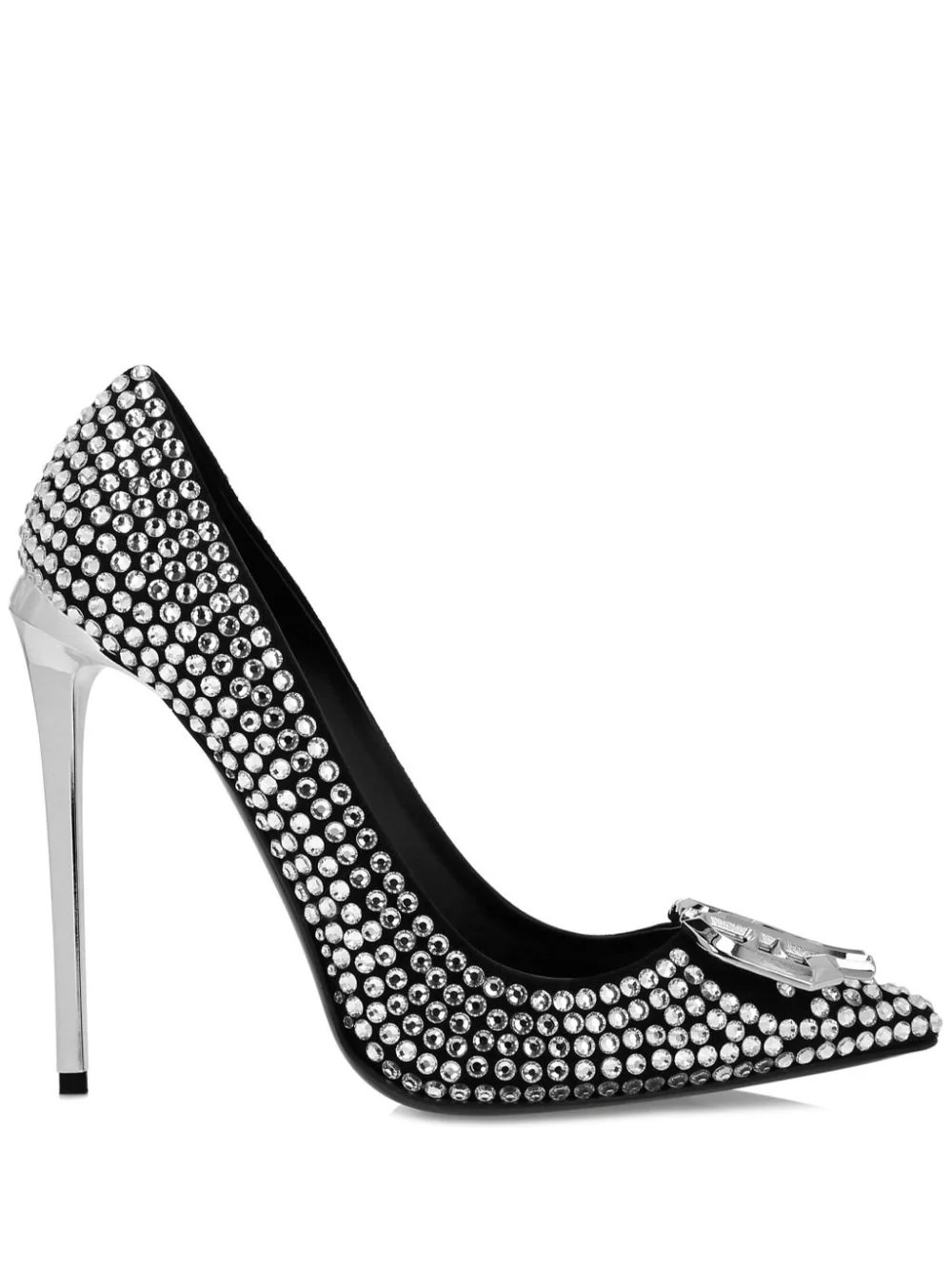 Philipp Plein 120mm rhinestone-embellished pumps - Black | Farfetch Global