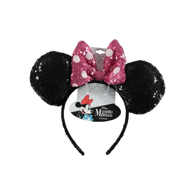 Minnie Mouse Ears Headband Polka Dot Bow Party Costume Accessory | Walmart (US)