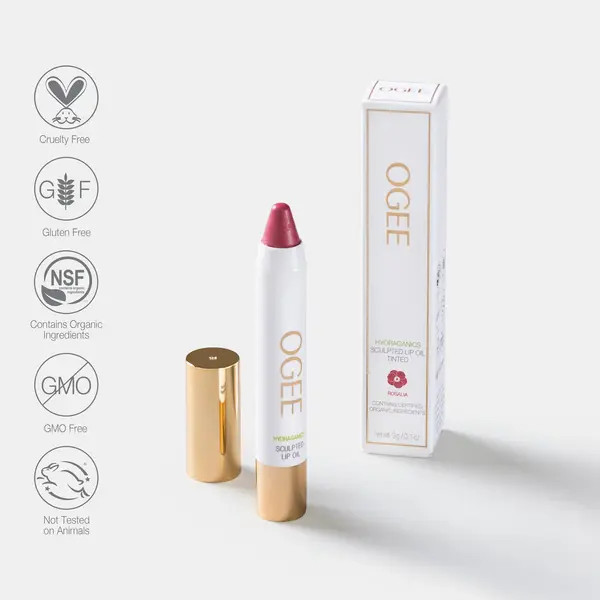 Lip Oil Rose Lip Oil Tinted Sculpted Lip Oil Organic Lip Oil Stick Vegan Lip Oil Ogee Lip Oil ROSALIA - DUSTY ROSE | Ogee