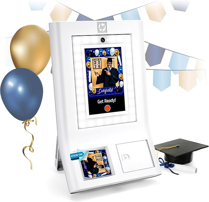 HP Sprocket Photo Booth Machine Instant Color Photo Printer - 10.1" Touchscreen Photobooth, LED R... | Amazon (US)